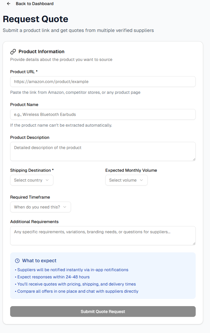 Submit once. Get quotes instantly.